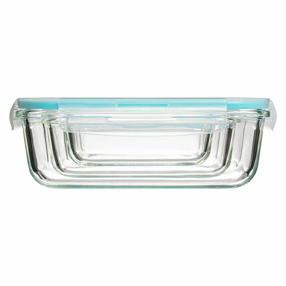 5five Simply Smart food storage container set Clipeat S 3-piece, glass, plastic, blue, 169281