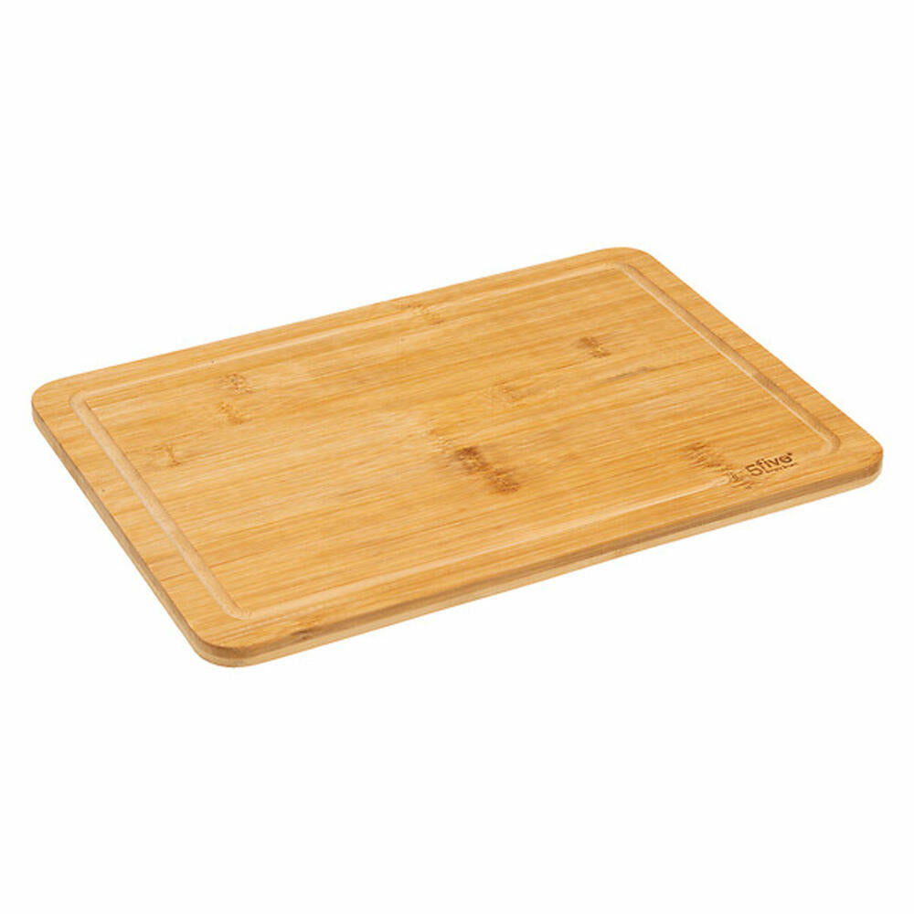 5five Simply Smart Cutting Board Set Black Bamboo with 3 Knives, Bamboo, Stainless Steel, Brown, 35 x 25 cm, 151484