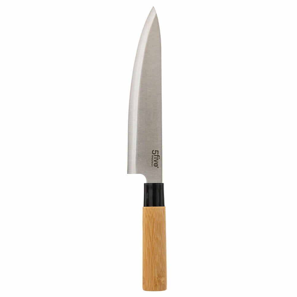 5five Simply Smart Cutting Board Set Black Bamboo with 3 Knives, Bamboo, Stainless Steel, Brown, 35 x 25 cm, 151484