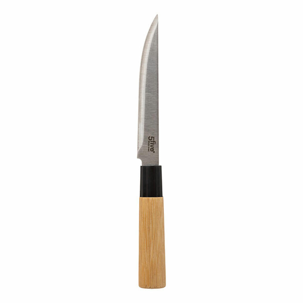 5five Simply Smart Cutting Board Set Black Bamboo with 3 Knives, Bamboo, Stainless Steel, Brown, 35 x 25 cm, 151484