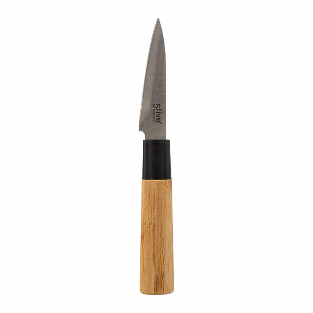 5five Simply Smart Cutting Board Set Black Bamboo with 3 Knives, Bamboo, Stainless Steel, Brown, 35 x 25 cm, 151484