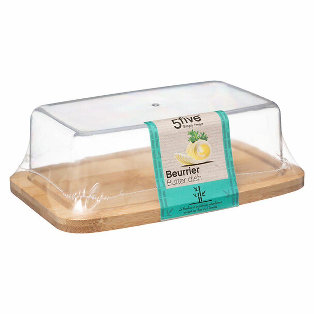 5five Simply Smart Butter Dish Bamboo, Butter Dish, Bamboo, Plastic, Beige, 151189