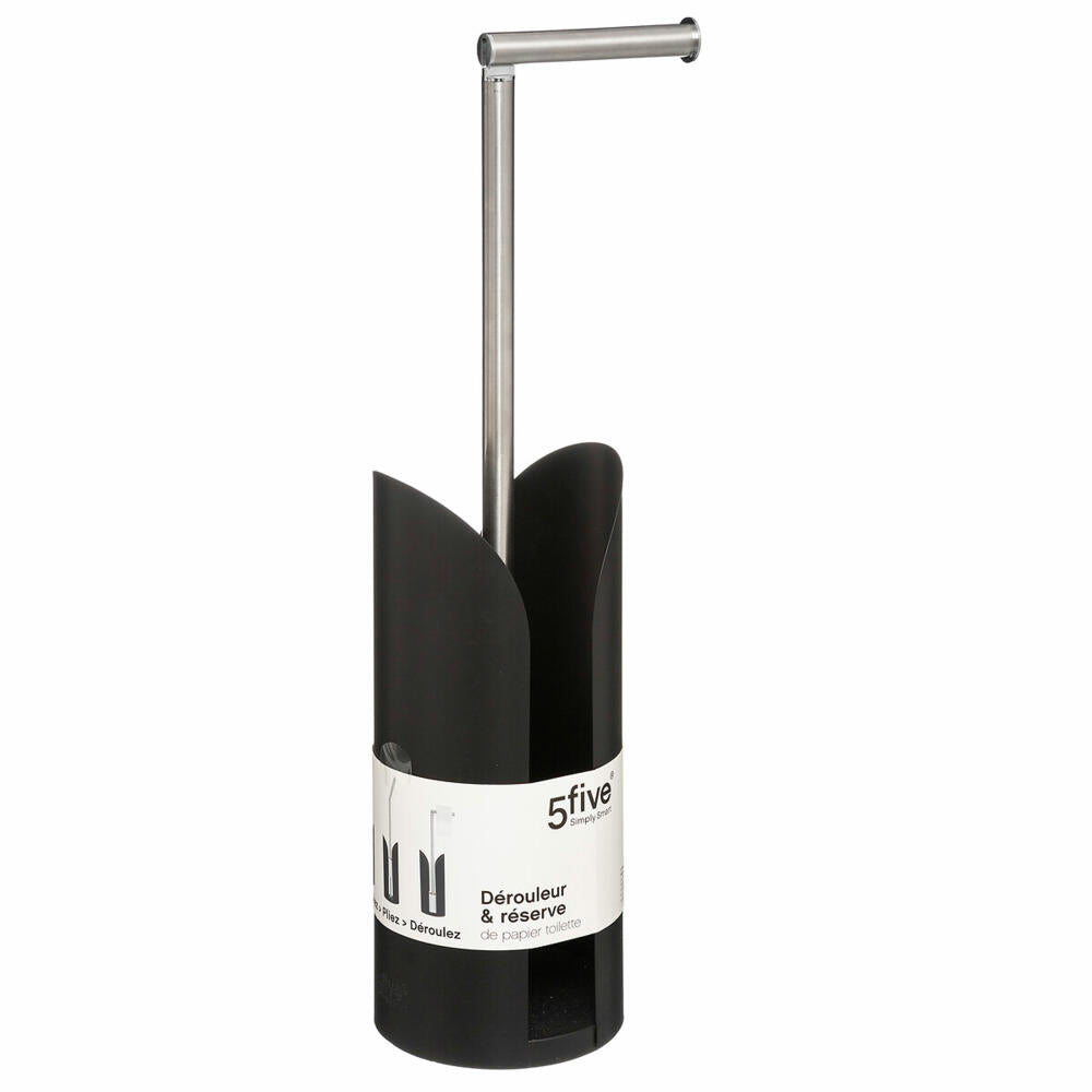 5five Simply Smart Toilettenrollenhalter Colorama, WC-Rollenhalter, Metall, Edelstahl, Schwarz, 160884J