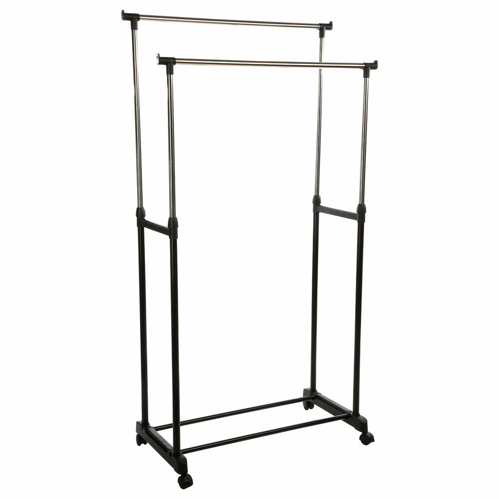 5five Simply Smart Doppel-Rollkleiderständer Icare, Stahl, PP-Kunststoff, Schwarz, 170 cm, 105343