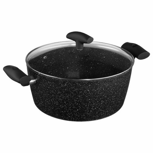5five Simply Smart Caractere casserole with lid, cooking pot, aluminum, plastic, glass, black, 28 cm, 111009