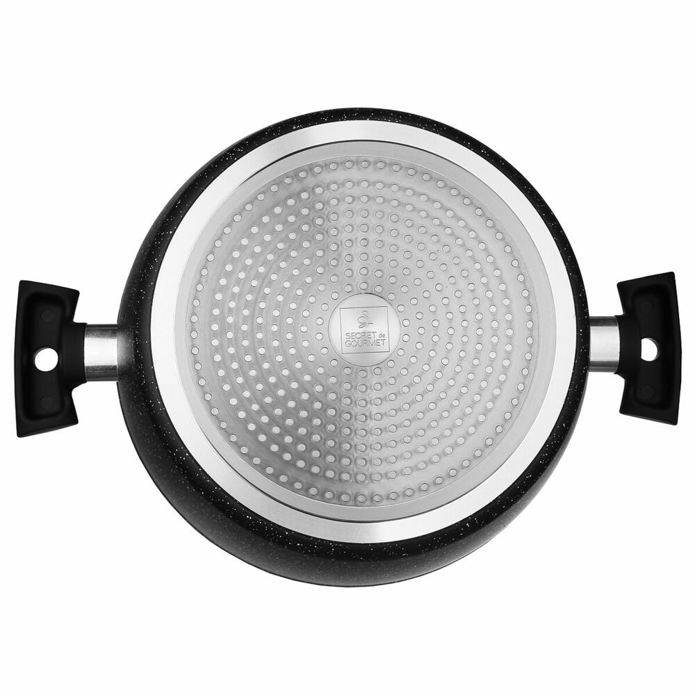 5five Simply Smart Caractere casserole with lid, cooking pot, aluminum, plastic, glass, black, 28 cm, 111009