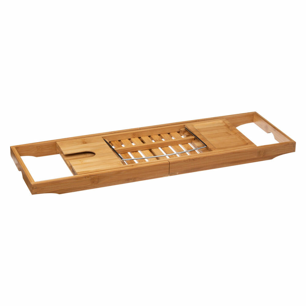 5five Simply Smart Ausziehbare Badewannenablage Natureo, Bambus, Edelstahl, Beige, 70-105 cm, 160912