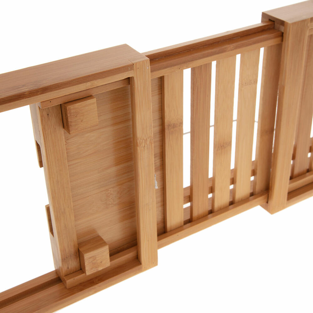 5five Simply Smart Ausziehbare Badewannenablage Natureo, Bambus, Edelstahl, Beige, 70-105 cm, 160912