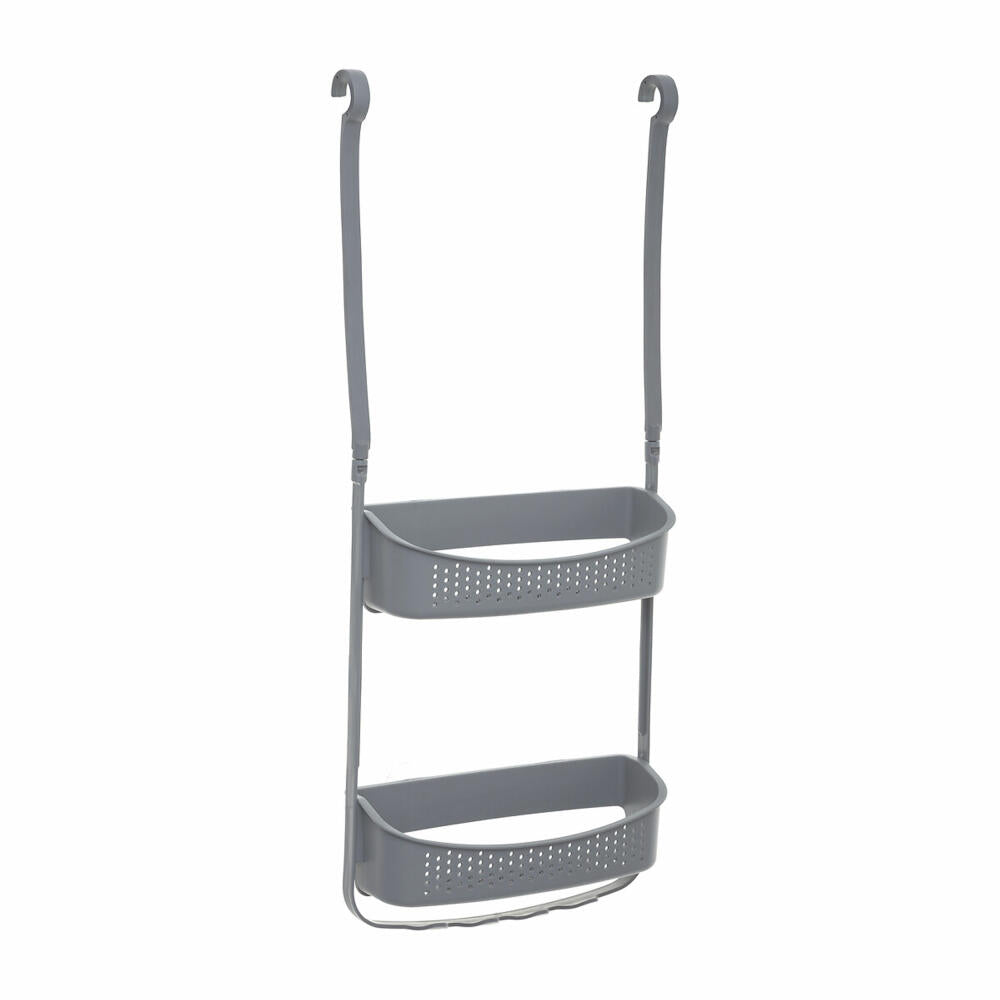 5five Simply Smart Duschregal mit 2 Ebenen, PP-Kunststoff, TPE, Grau, 160922B