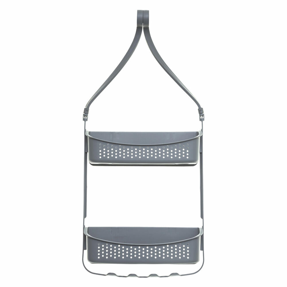 5five Simply Smart Duschregal mit 2 Ebenen, PP-Kunststoff, TPE, Grau, 160922B