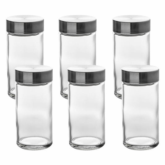 5Five Simply Smart Gewürzdosen-Set 6-tlg., Gewürzspender für Gewürzregal, Glas, je 80 ml, 151233
