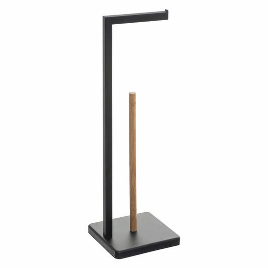 5five Simply Smart Toilettenbutler Natureo, WC-Rollenhalter, Metall, Bambus, Schwarz, 64.5 cm, 160925B