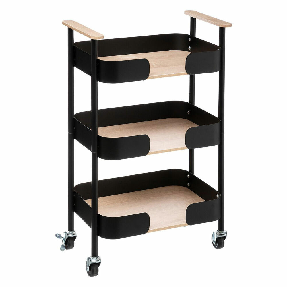 5Five Simply Smart Serving Trolley Blackwood, Kitchen Trolley, Rolling Shelf, Iron, MDF, 75 cm, 167789