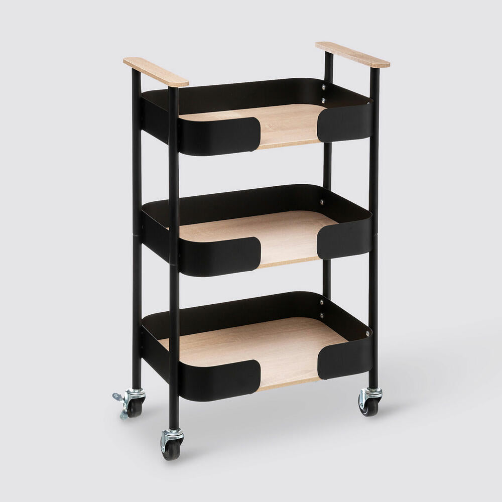 5Five Simply Smart Serving Trolley Blackwood, Kitchen Trolley, Rolling Shelf, Iron, MDF, 75 cm, 167789