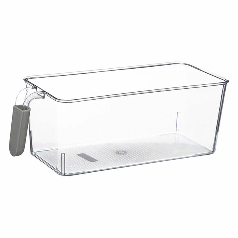 5five Simply Smart Refrigerator Storage Box L with Handle, PET Plastic, Rubber, Transparent, 167788
