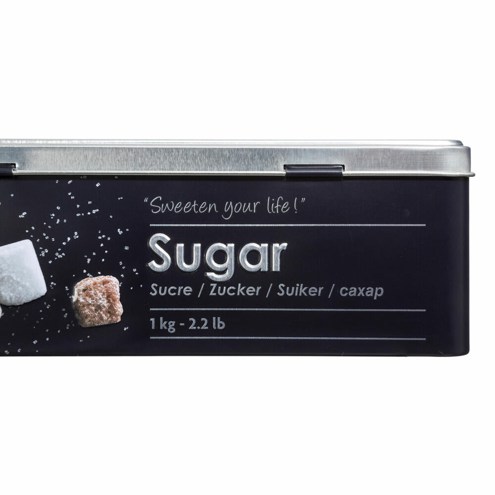 5five Simply Smart Würfelzuckerdose Black Edition, Zuckerdose, Weißblech, Schwarz, für 1 kg, 136313