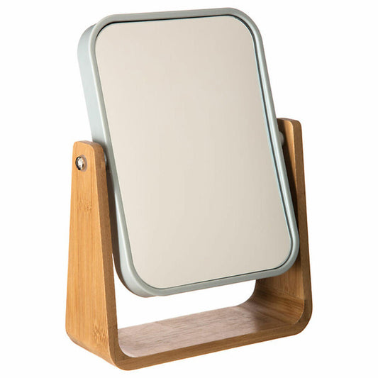 5five Simply Smart Kosmetikspiegel Natureo White, Schminkspiegel, Glas, Bambus, Kunststoff, Weiß, 16 x 22 cm, 140751
