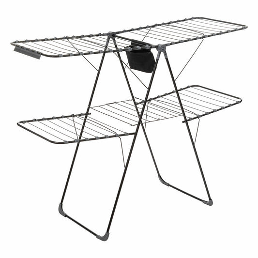 5five Simply Smart Klappbarer Wäscheständer Mojave Deck, Stahl, PP-Kunststoff, Schwarz, 31 Meter, 140963