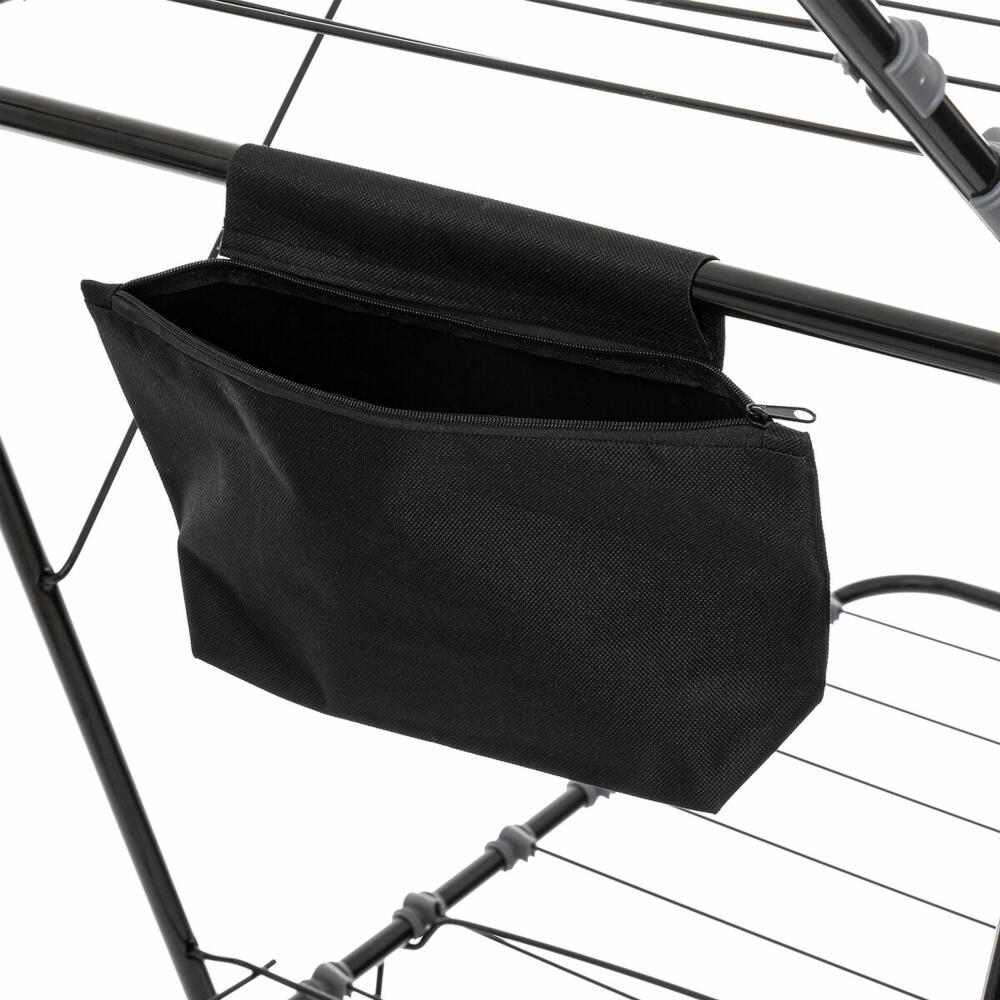 5five Simply Smart Klappbarer Wäscheständer Mojave Deck, Stahl, PP-Kunststoff, Schwarz, 31 Meter, 140963