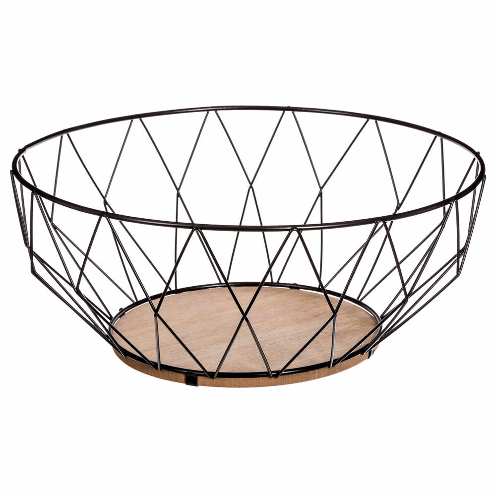 5five Simply Smart storage basket Losange, fruit basket, decorative basket, metal, MDF, 28 cm, 150039A