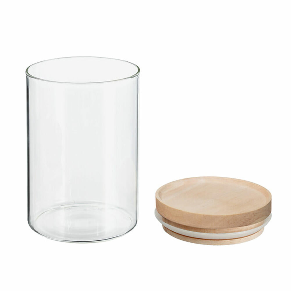 5five Simply Smart preserving jar Hermet, storage jar, glass, rubberwood, transparent, 600 ml, 135026