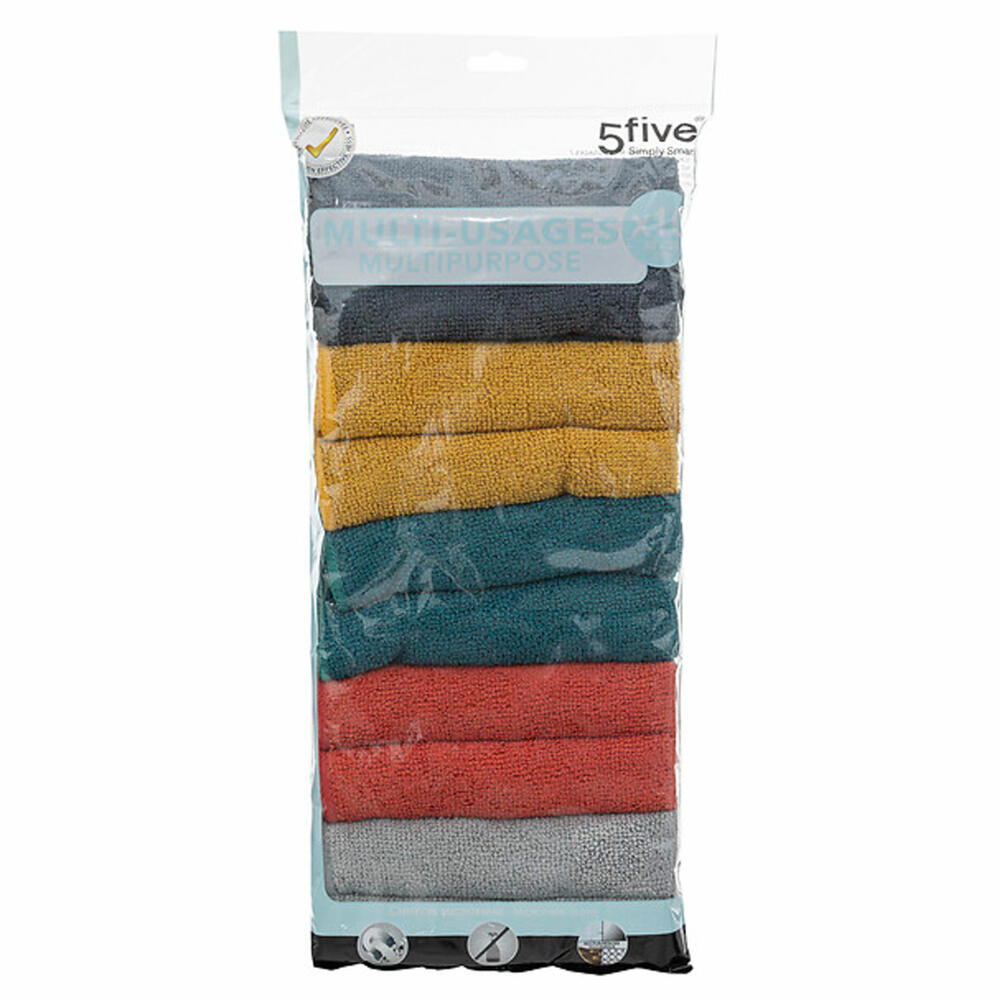 5five Simply Smart Microfiber Cloth Set 10 pcs., Cleaning Cloths, Polyester, Multi-Coloured, 30 x 30 cm, 133610