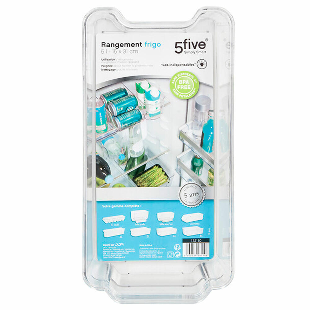 5five Simply Smart Refrigerator Storage Box Smart Fridge, PET plastic, Transparent, 5 L, 135150