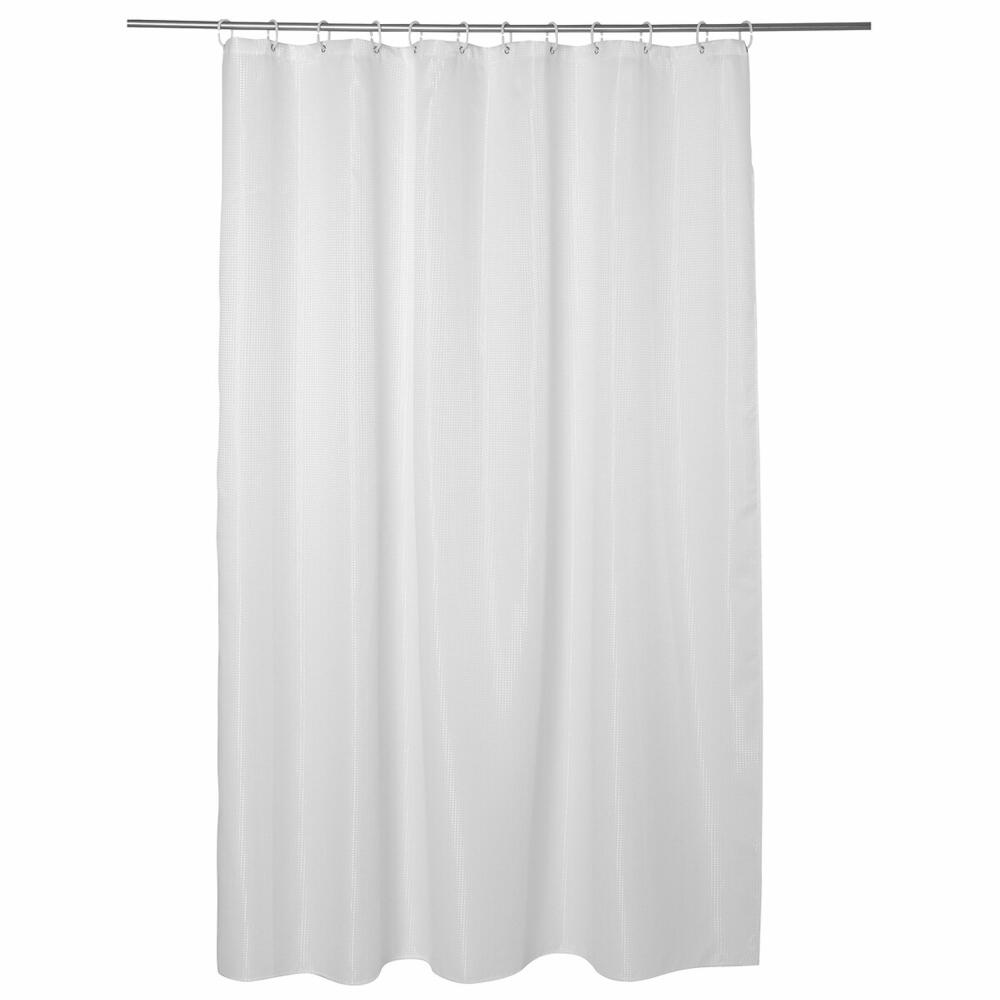5five Simply Smart Duschvorhang Modern Color, Polyester, Kunststoff, Gummi, Weiß, 180 x 200 cm, 138055I