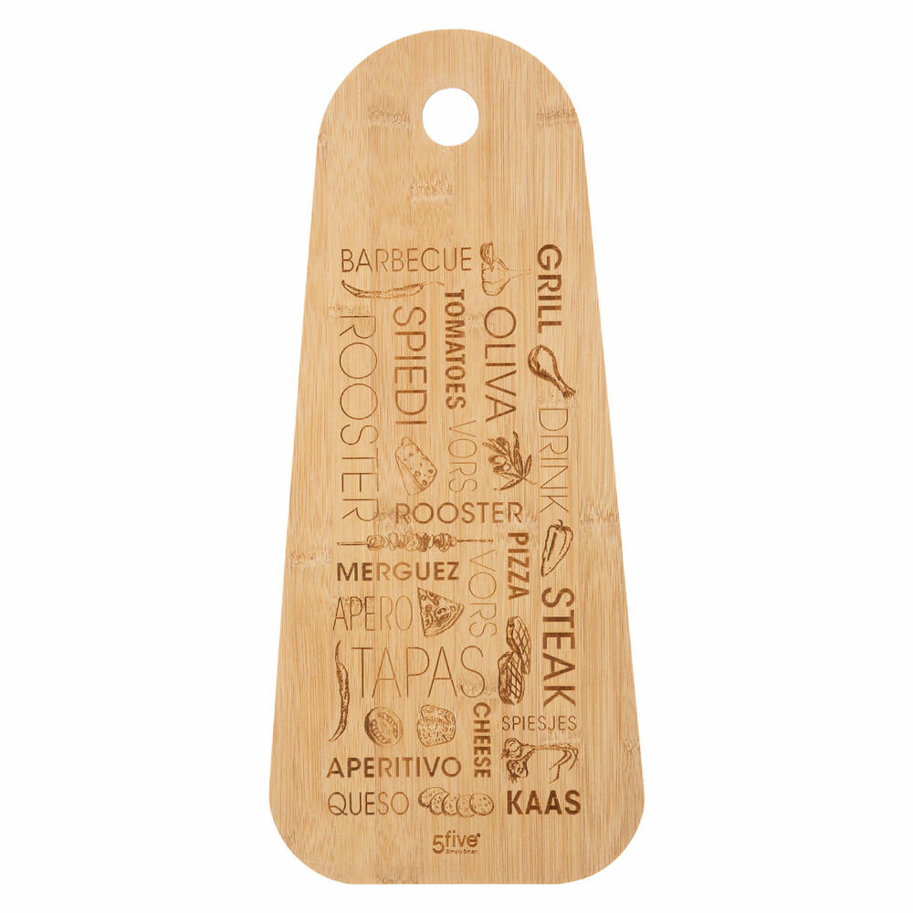 5five Simply Smart Schneide- und Servierbrett Tapas, Bambus, Braun, 45 cm, 134514A