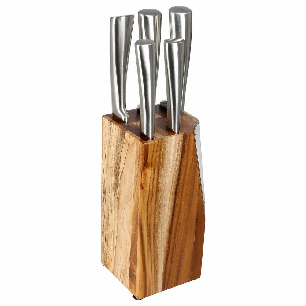 5five Simply Smart knife block Acacia equipped with 6 pieces, with knives, acacia wood, steel, 136226