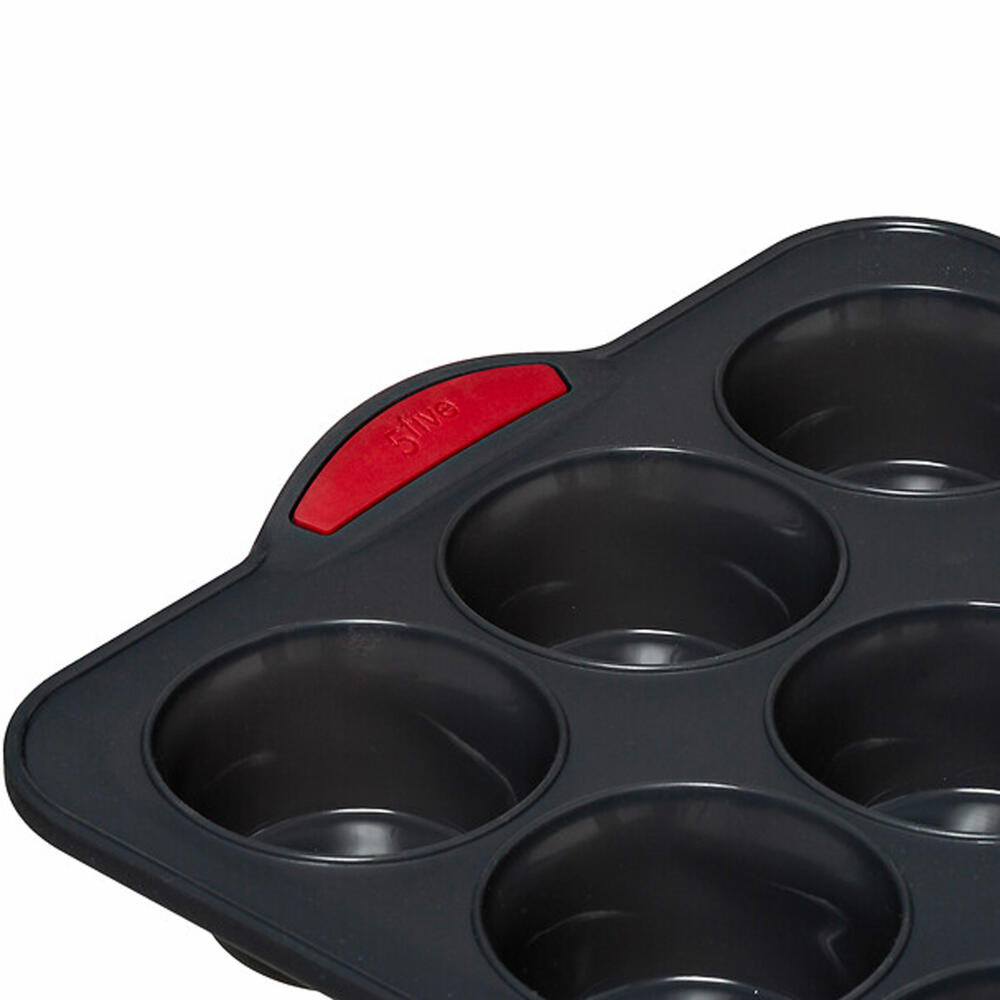 5five Simply Smart muffin baking pan Silitop for 12 muffins, silicone, iron, grey, 33 x 23.5 cm, 135283