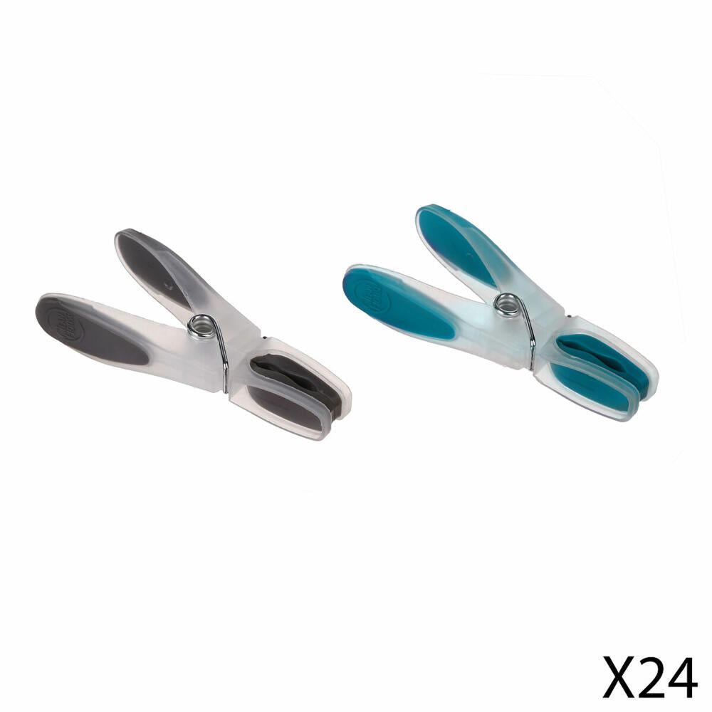 5five Simply Smart Clothespins Set of 24 Mark-Free, Polypropylene, Steel, Grey / Blue (Random Color Selection), 117292
