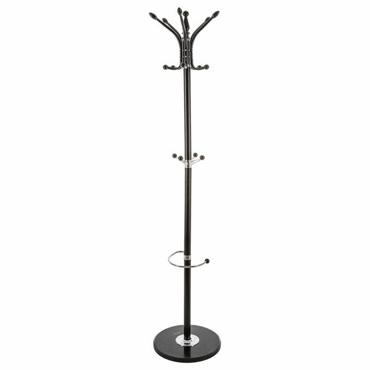 5five Simply Smart Standgarderobe mit 14 Haken und Schirmständer, Garderobenständer, Marmor, Metall, Schwarz, 116861