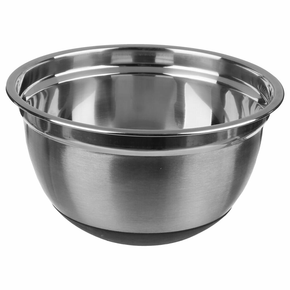 5five Simply Smart salad bowl with rubberized bottom, stainless steel, TPR, black, 4.5 liters, 124603