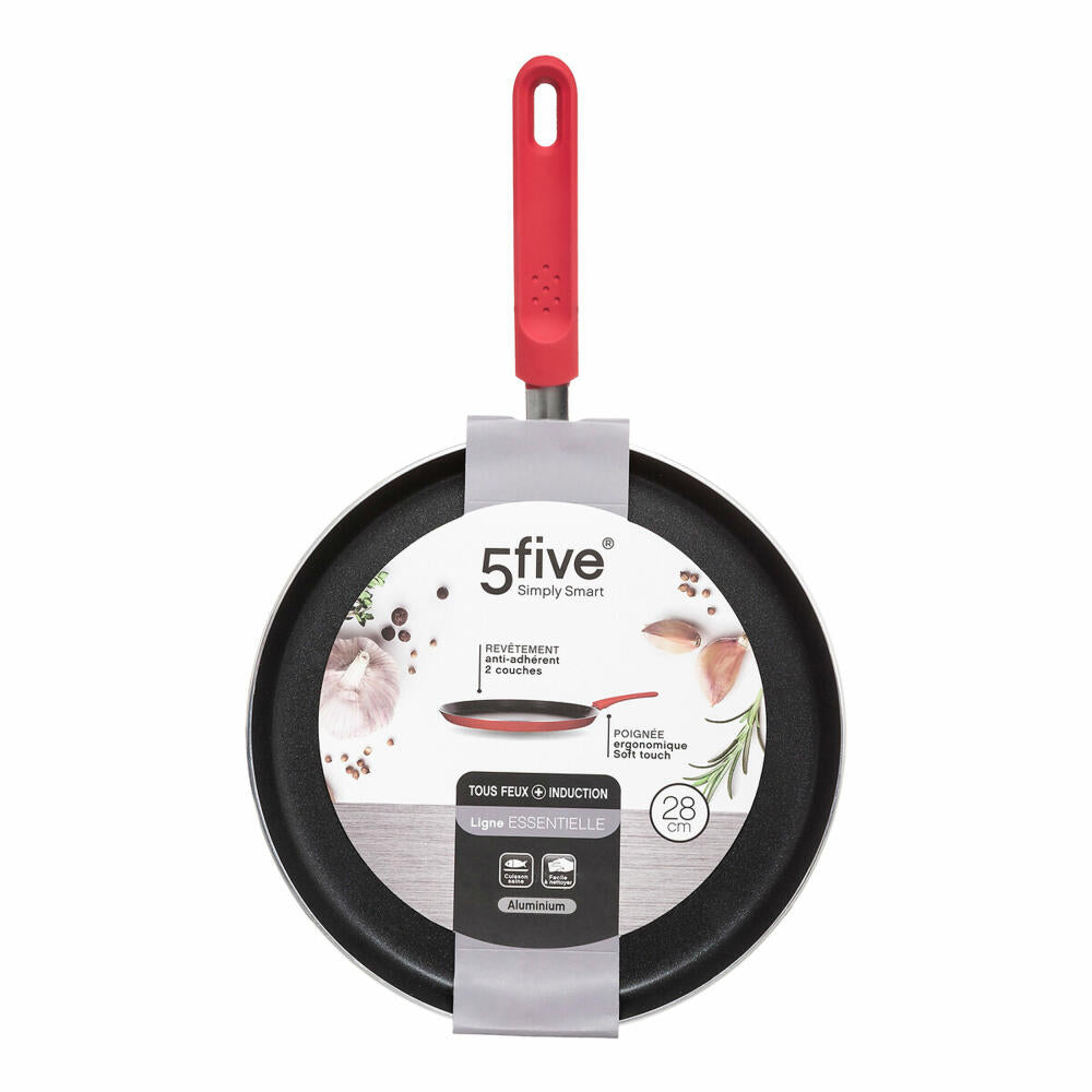 5five Simply Smart Crepe Pan Essentielle, Aluminium, Plastic, Red, 28 cm, 128852