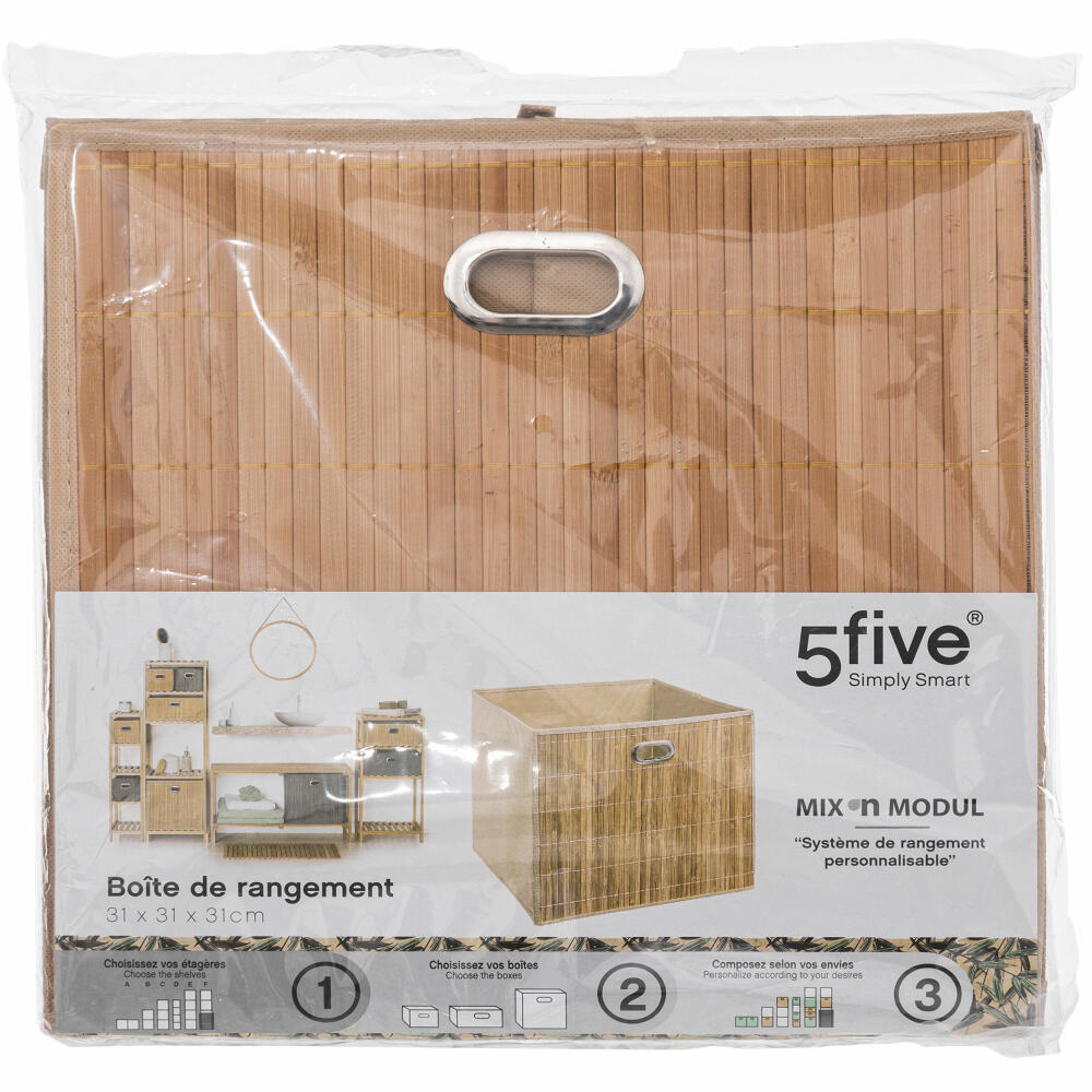 5five Simply Smart Aufbewahrungskorb Mix N Modul Latte, Materialmix, Beige, 31 x 31 cm, 155967A