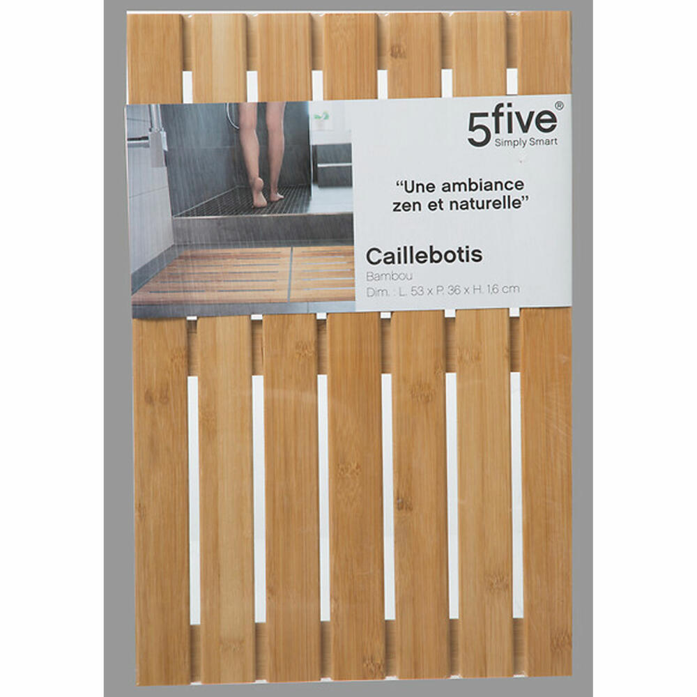 5five Simply Smart Fußmatte Naturelle, Badematte, Bambus, Beige, 53 x 36 cm, 155989