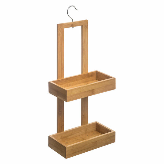 5five Simply Smart Hänge-Duschregal mit 2 Ebenen, Bambus, Edelstahl, Braun, 60 cm, 155986