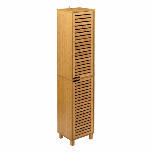 5five Simply Smart Badezimmer-Regal Sicela mit 2 Türen, Holzspahn, MDF, Bambus, Braun, 170 cm, 160814