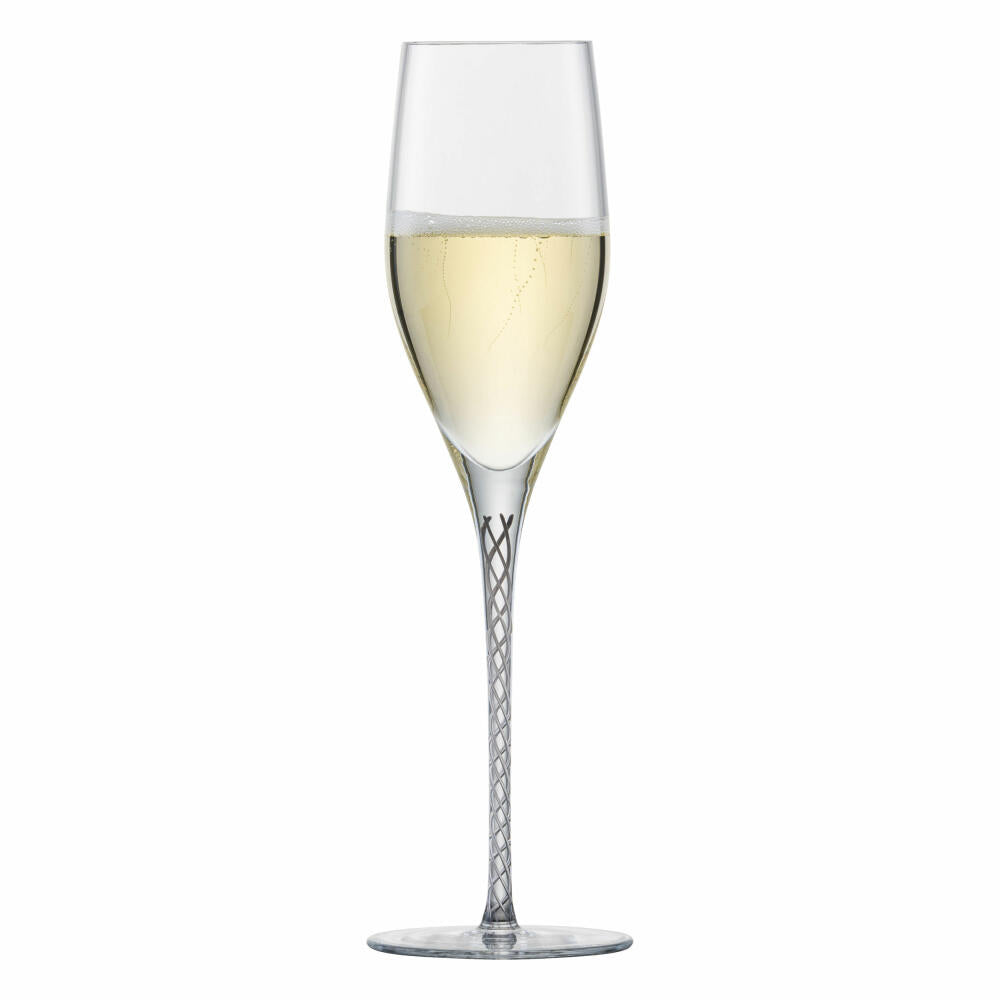 Zwiesel Glas Handmade Sparkling Wine Glass Spirit Graphite with Effervescence Point Set of 2, 254 ml, 121622