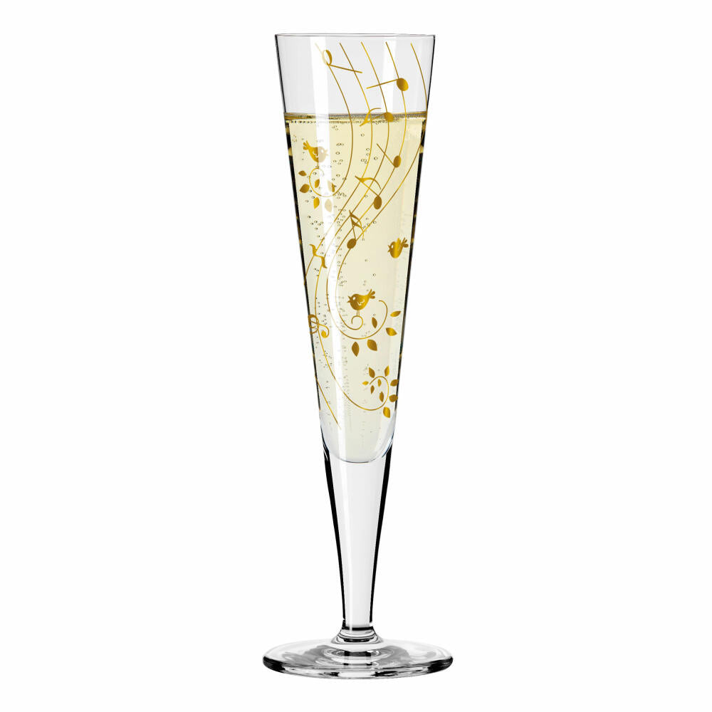 Ritzenhoff champagne glass Goldnacht Champagne 002, Sibylle Mayer, crystal glass, 205 ml, 1078202