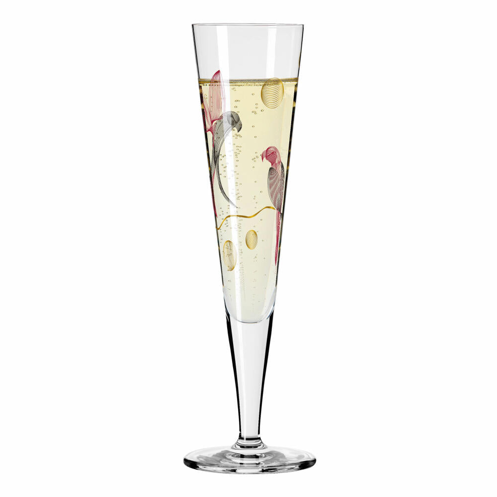 Ritzenhoff Champagne Glass Goldnacht Champagne 016, Christine Kordes, Crystal Glass, 205 ml, 1071016