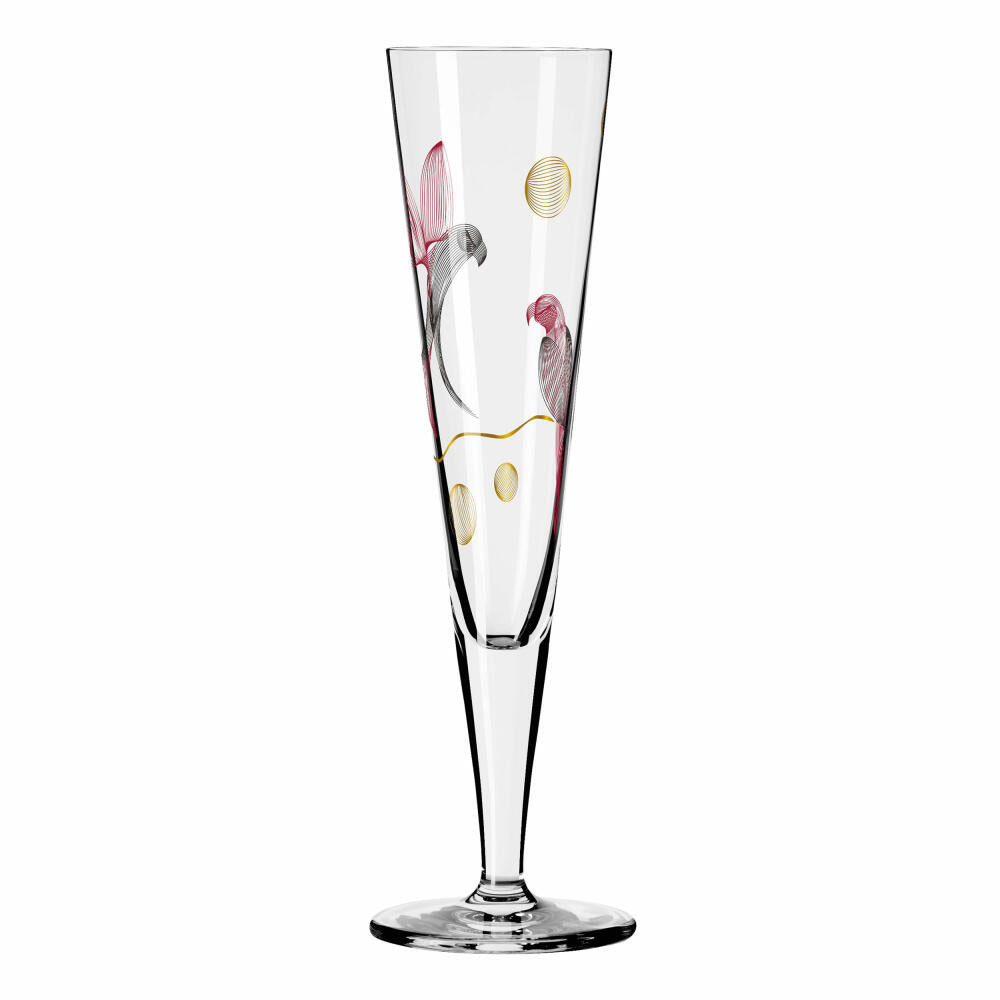 Ritzenhoff Champagne Glass Goldnacht Champagne 016, Christine Kordes, Crystal Glass, 205 ml, 1071016
