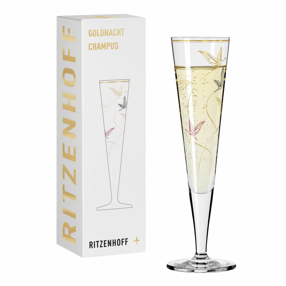 Ritzenhoff champagne glass Goldnacht Champagne 017, Concetta Lorenzo, crystal glass, 205 ml, 1071017