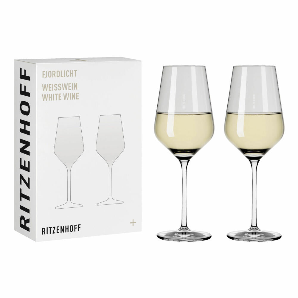 Ritzenhoff wine glasses Fjordlicht white wine set of 2 002, white wine glass, Ritzenhoff inhouse, crystal glass, 380 ml, 3641002