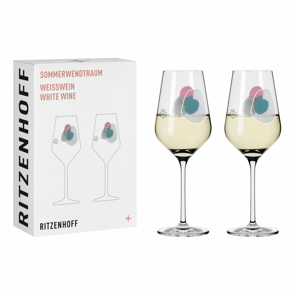 Ritzenhoff Weingläser Sommerwendtraum Weißwein 2er-Set 001, Weißweinglas, Romi Bohnenberg , Kristallglas, 380 ml, 3611001