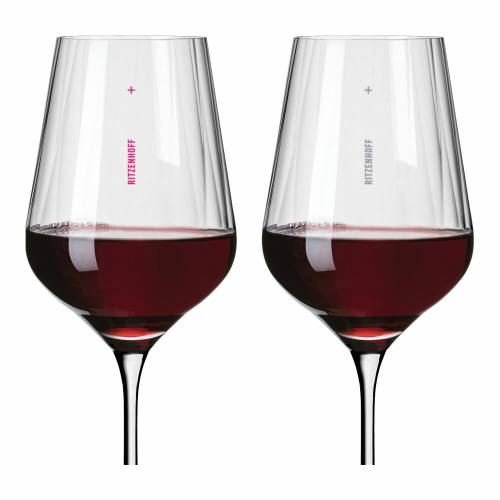 Ritzenhoff wine glasses star cut red wine set of 2 001, red wine glass, Ritzenhoff inhouse, crystal glass, 570 ml, 3661001