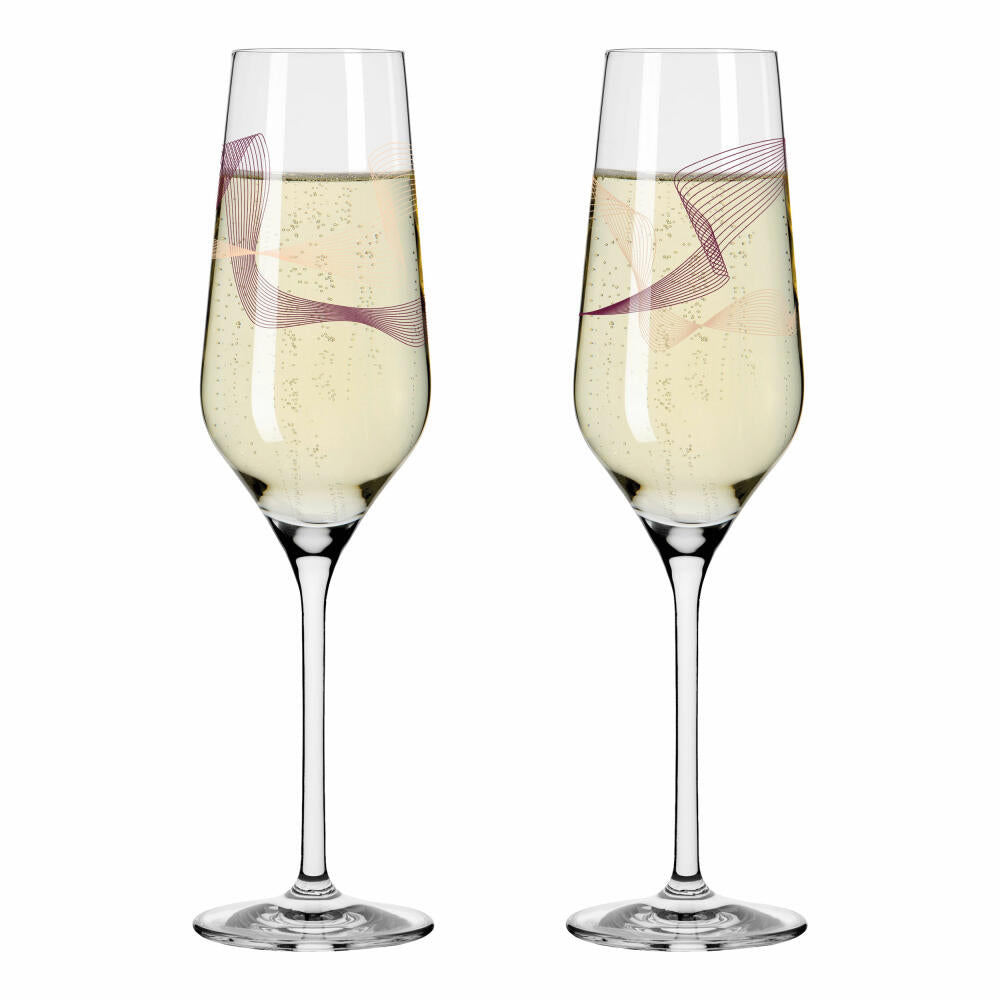 Ritzenhoff champagne glass Kristallwind Champagne set of 2 001, champagne glass, Romi Bohnenberg, crystal glass, 250 ml, 3711001
