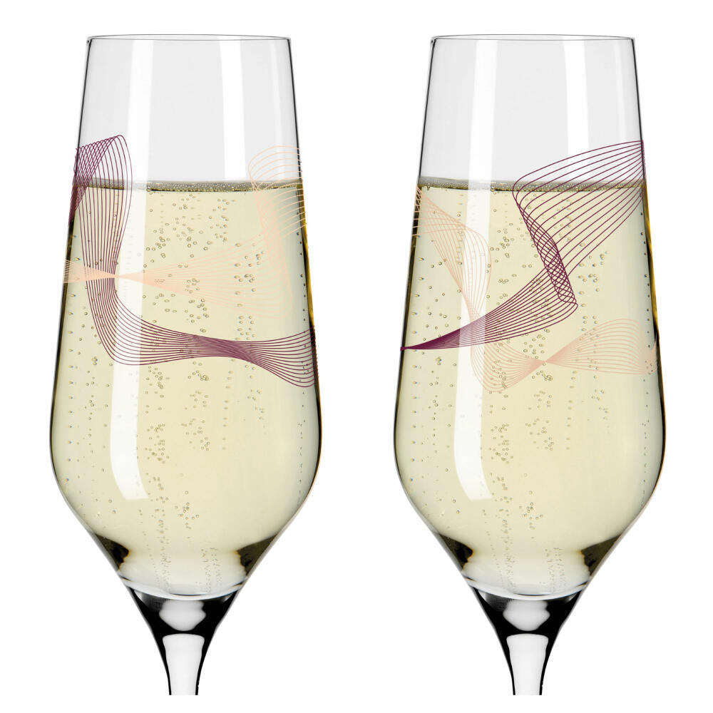 Ritzenhoff champagne glass Kristallwind Champagne set of 2 001, champagne glass, Romi Bohnenberg, crystal glass, 250 ml, 3711001