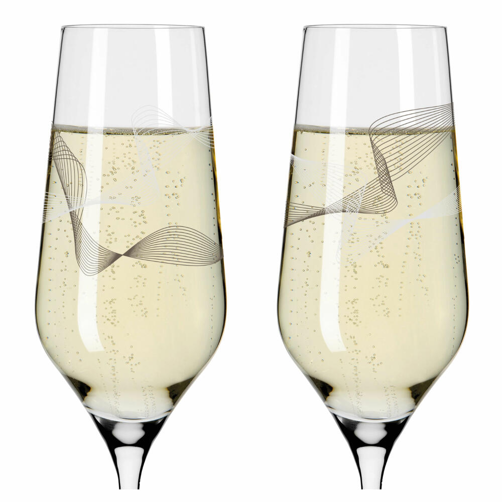 Ritzenhoff Champagnerglas Kristallwind Champagner 2er-Set 002, Sektglas, Romi Bohnenberg, Kristallglas, 250 ml, 3711002
